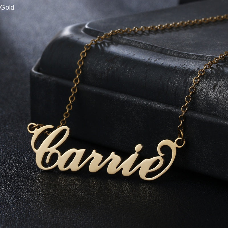 Customized stainless steel necklace that does not fade, women's customized name letter necklace, customized jewelry collarbone chain