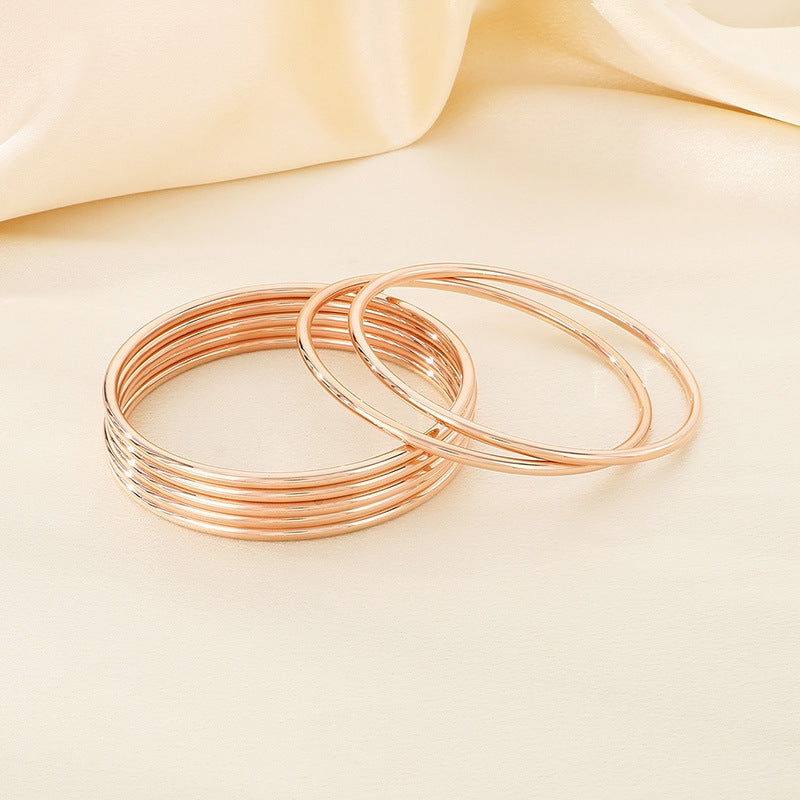3mm smooth plain circular ring bracelet with multiple layers for wearing wristbands and accessories