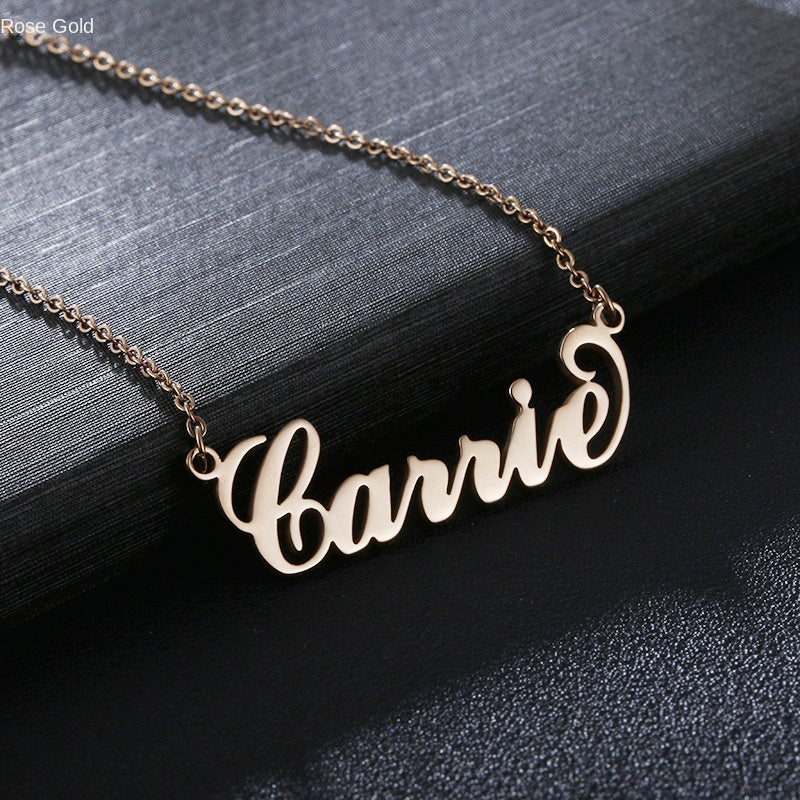 Customized stainless steel necklace that does not fade, women's customized name letter necklace, customized jewelry collarbone chain