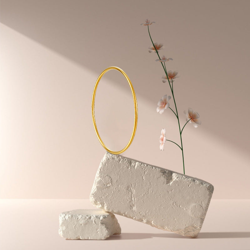 3mm smooth plain circular ring bracelet with multiple layers for wearing wristbands and accessories