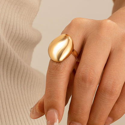 Baroque Round Irregular Curved Ring Ring Smooth Plain Ring Female Ring