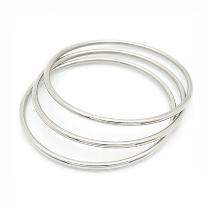 3mm smooth plain circular ring bracelet with multiple layers for wearing wristbands and accessories
