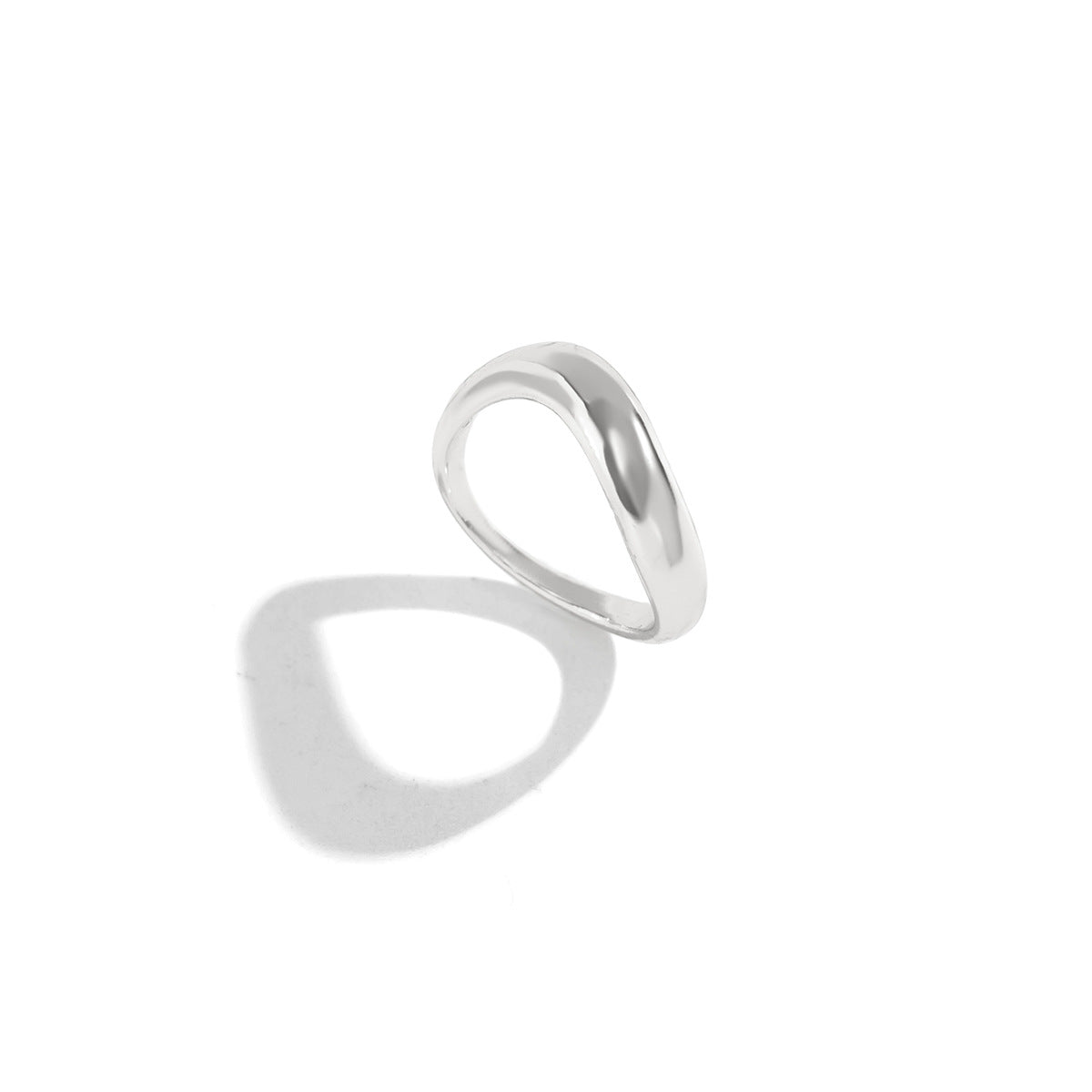 Baroque Round Irregular Curved Ring Ring Smooth Plain Ring Female Ring